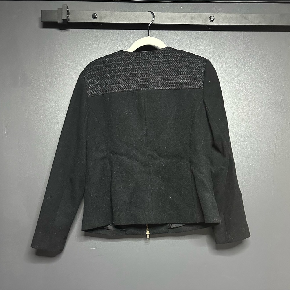 Eileen Fisher Raffia Wool Weave Jacket Black S - Picture 7 of 7